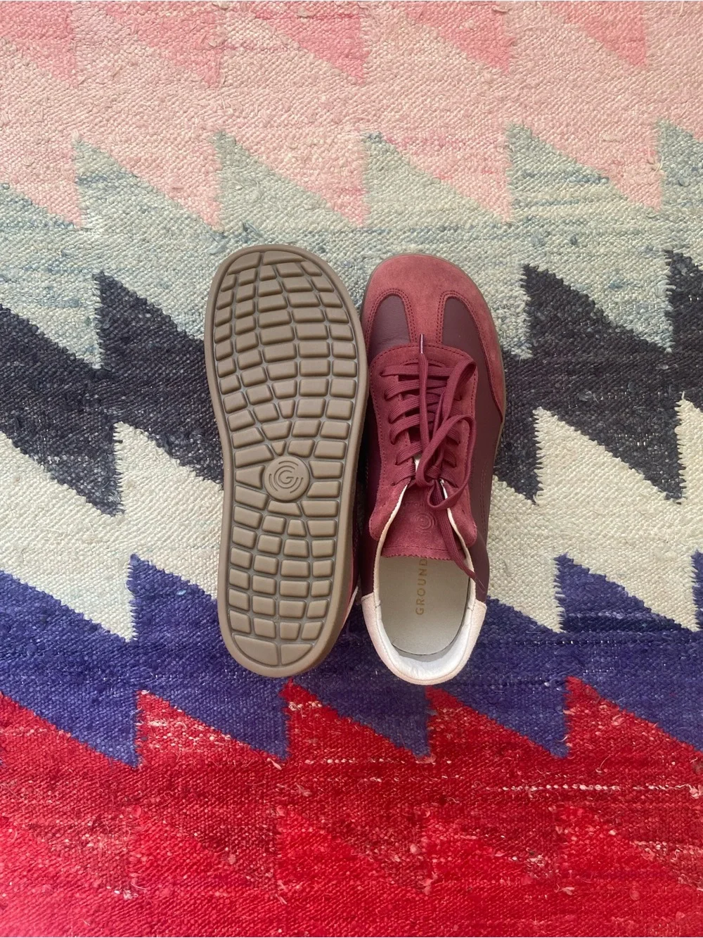 Women's Burgundy Casual Sneakers - Comfortable Lace-Up Shoes